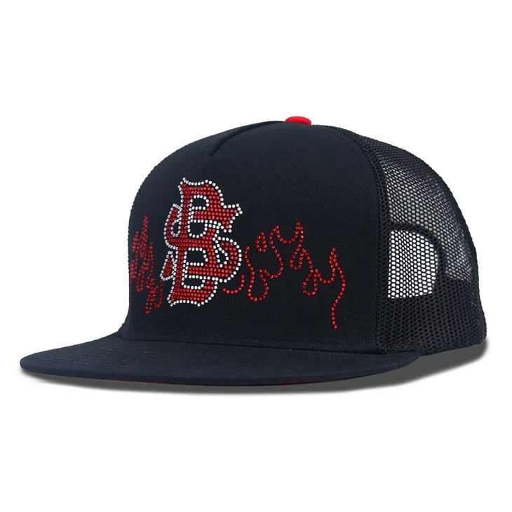 Flame Pattern Formed By Diamonds Trucker Cap