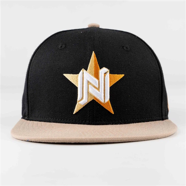 Sparkling Star Embroidered Fitted Cap